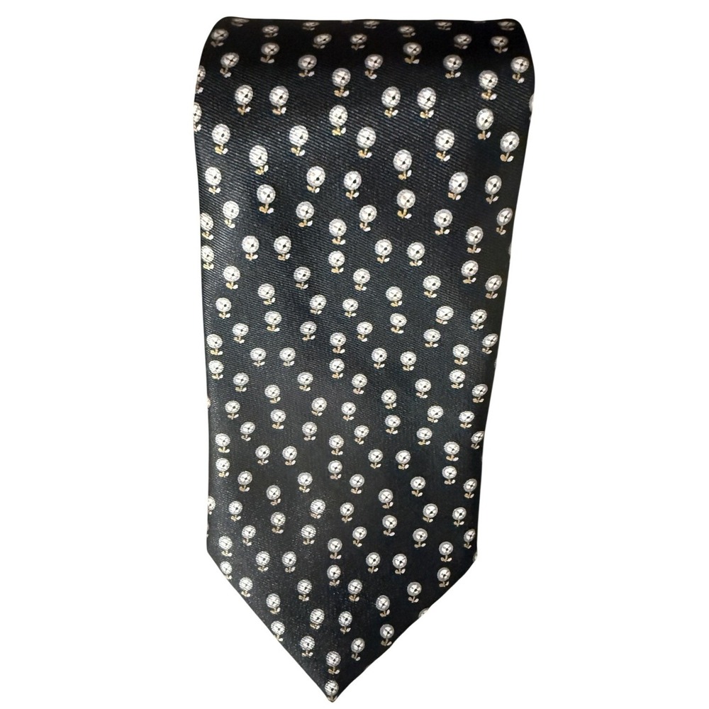 Hermès Paris Silk Tie Black Micro Pattern Novelty Print Made in France - Picture 3 of 6